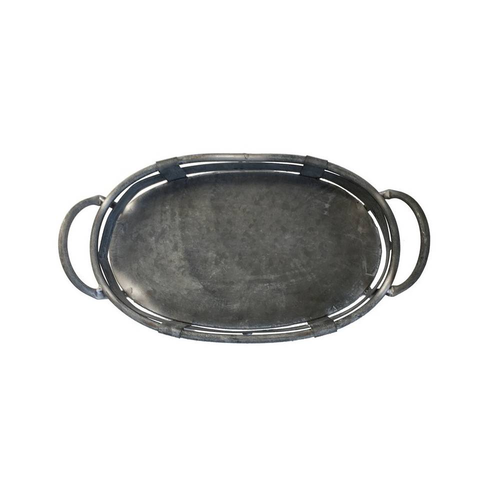Set de 3 plateaux en métal gris L.47-40-31 cm Chemin de campagne - Imagen 2