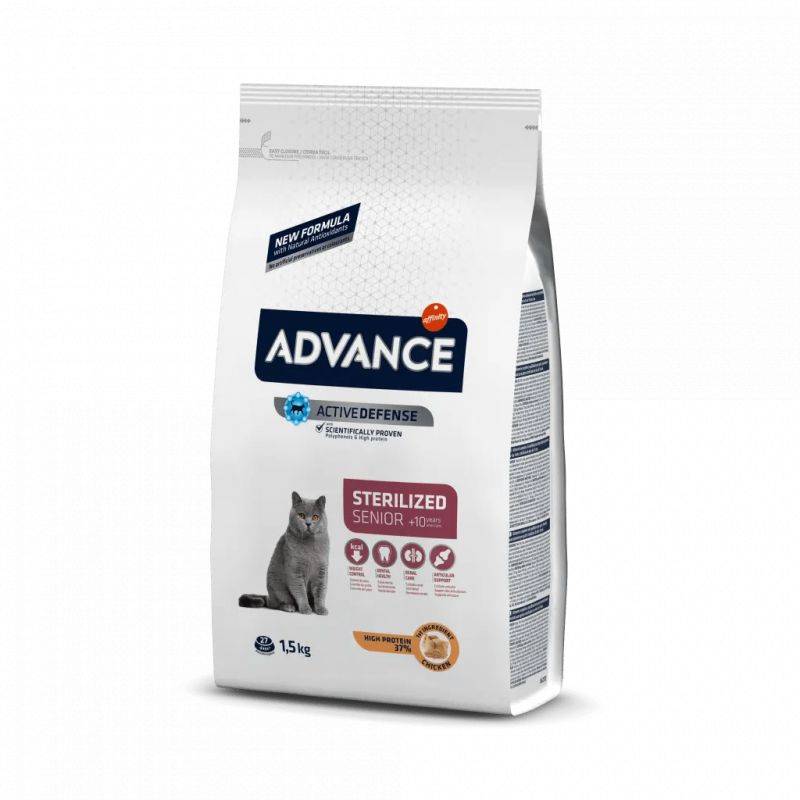 CROQUETTES CHAT SENIOR STERILIZED + 10 ANS - ADVANCE 1,5 kg