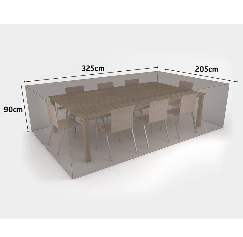 Nortène - Housse de protection en polyester 325 x 205 x 90 cm - pour table rectangulaire + 8 chaises - 90g/m2 Nortene - Imagen 2