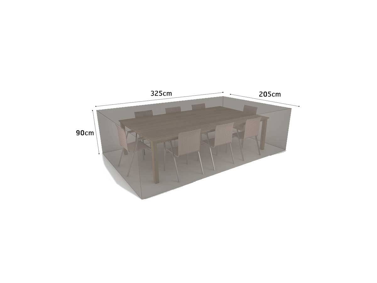 Nortène - Housse de protection en polyester 325 x 205 x 90 cm - pour table rectangulaire + 8 chaises - 90g/m2 Nortene - Imagen 3