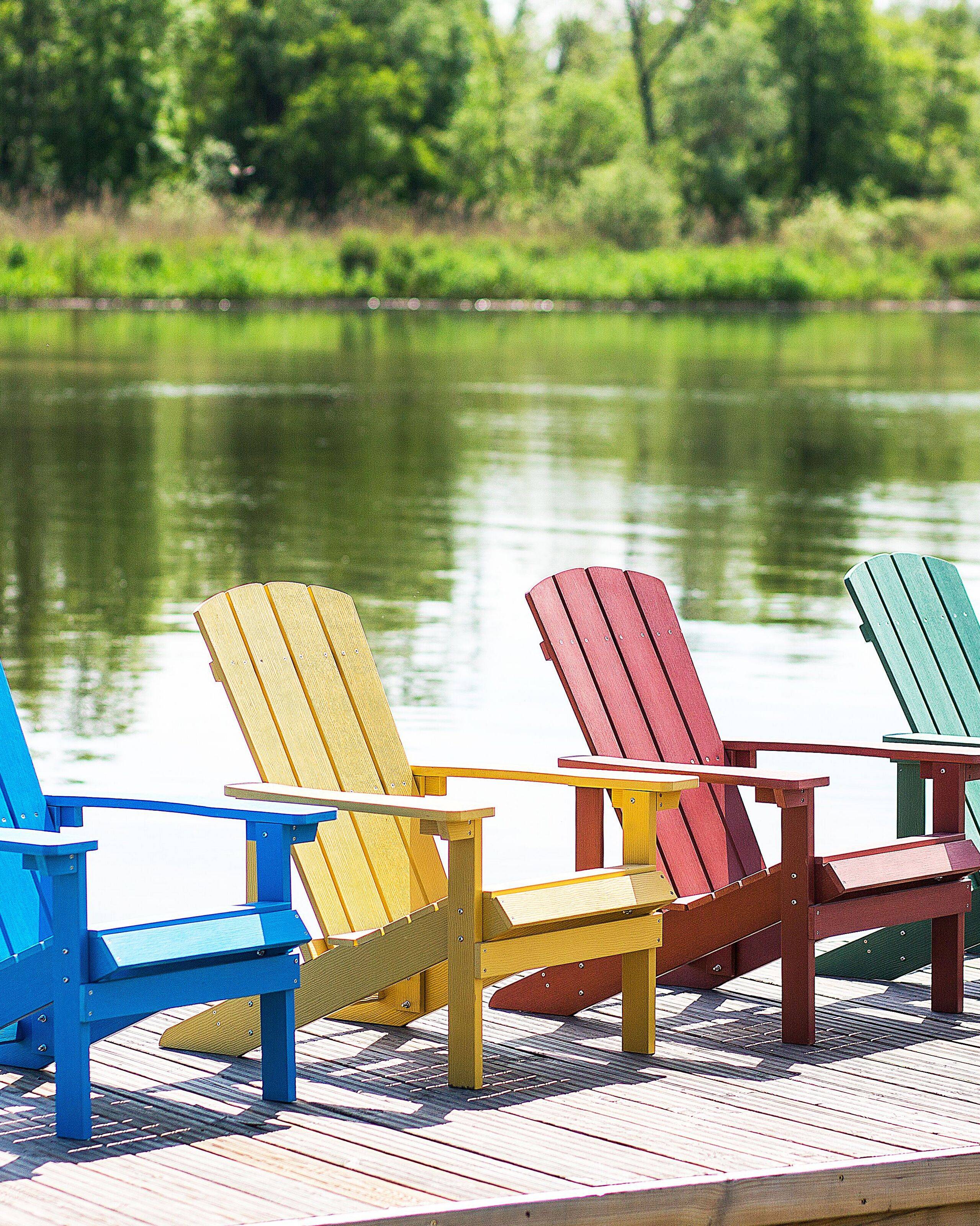 Beliani - Chaise de jardin Bois synthétique Jaune ADIRONDACK - Beliani - Imagen 1