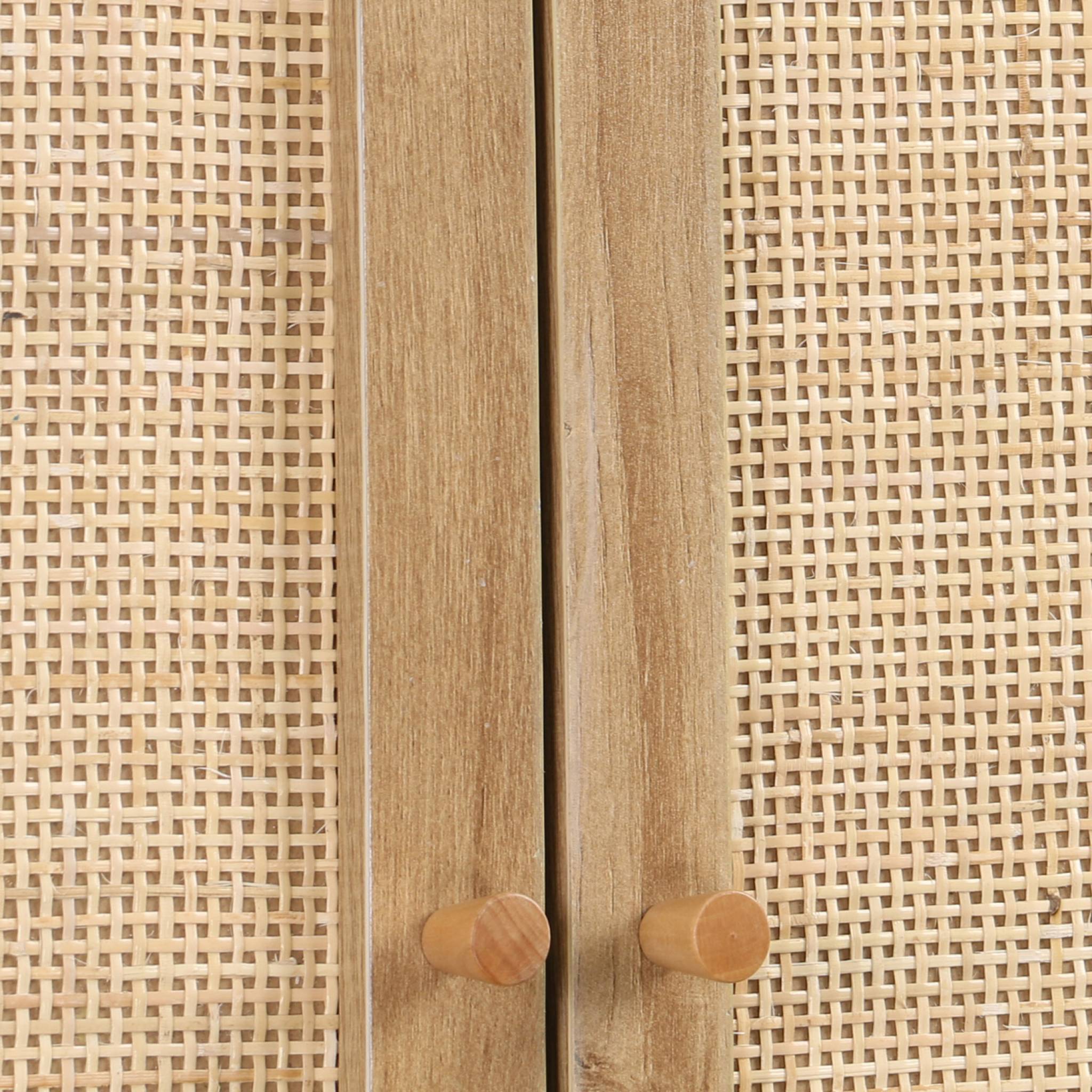 Etagère meuble WC décor bois et cannage Bohème 1 étagère 64 x 20 x 180 cm naturel | sweeek - Image 7