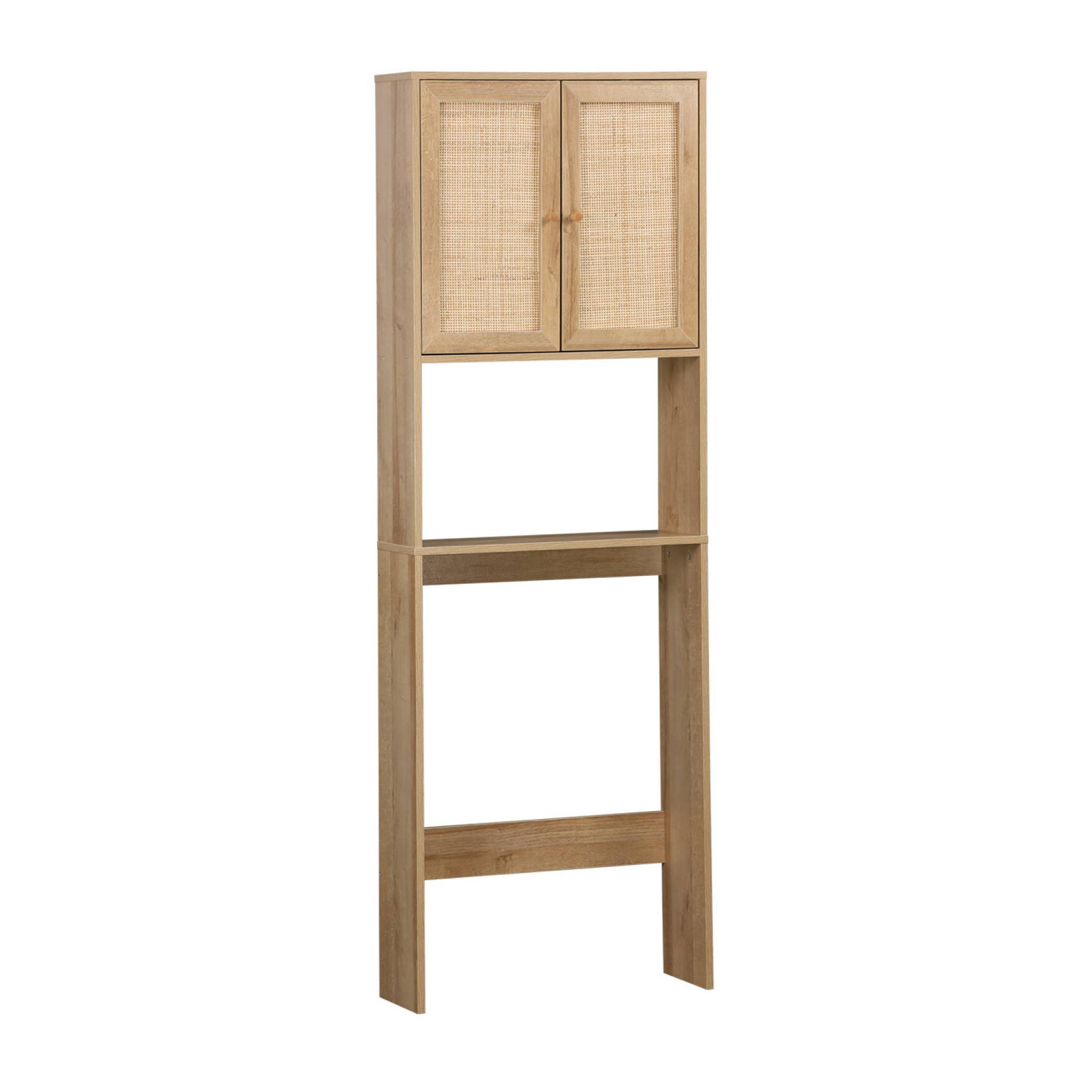 Etagère meuble WC décor bois et cannage Bohème 1 étagère 64 x 20 x 180 cm naturel | sweeek - Image 2