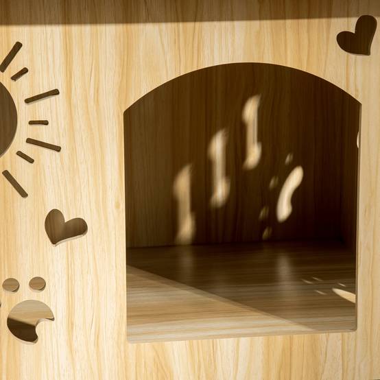 Maison pour chien en bois MDF avec fenêtres de ventilation, noire, 69 x 50 x 58.5 cm - PANGIVO - Image 7