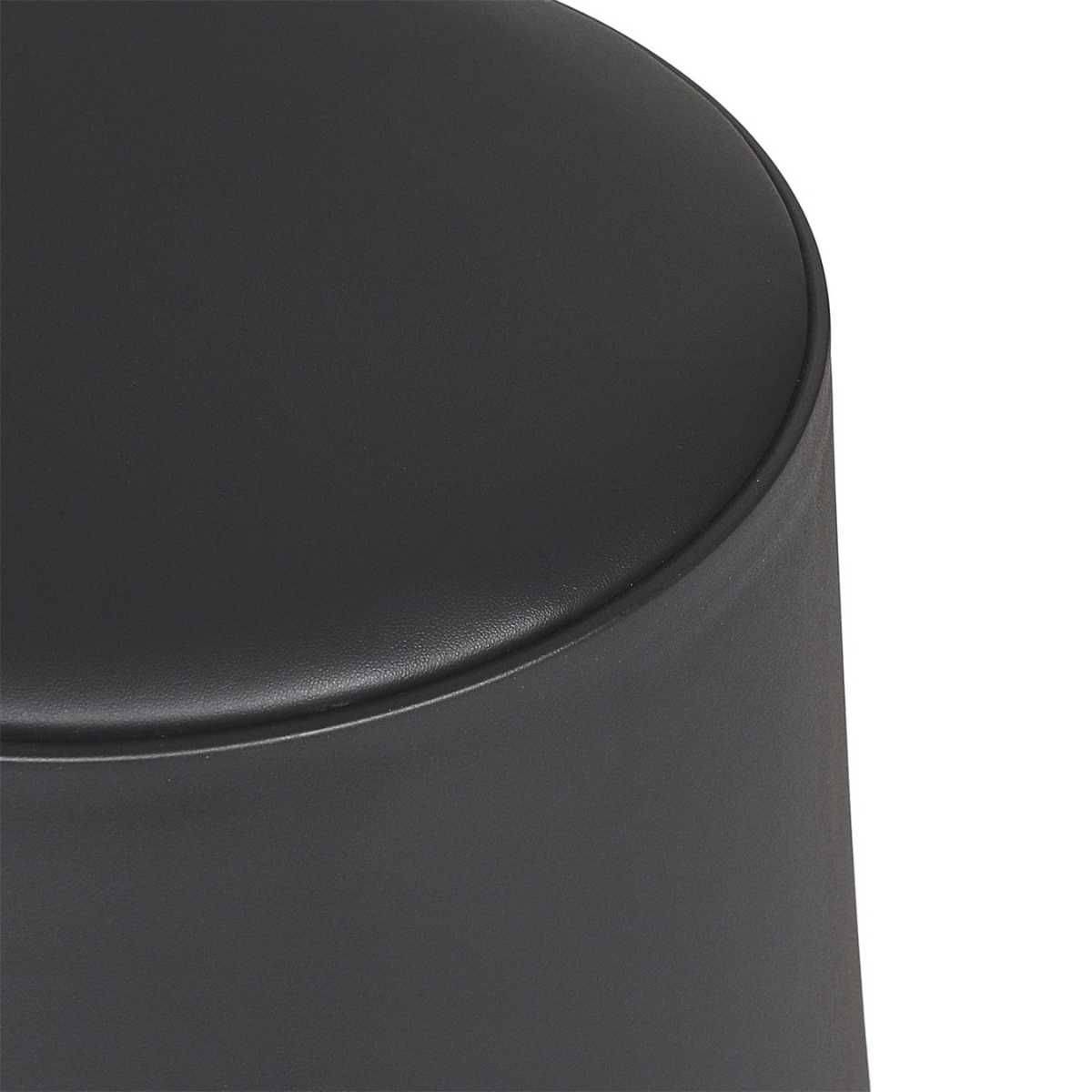 Tabouret Noir Tulipe en Polypropylène Empilable Ø46 cm - QARIS - Image 5