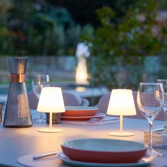 Lumisky - 2 Lampes de table sans fil TWINS Sable H16cm - Image 4