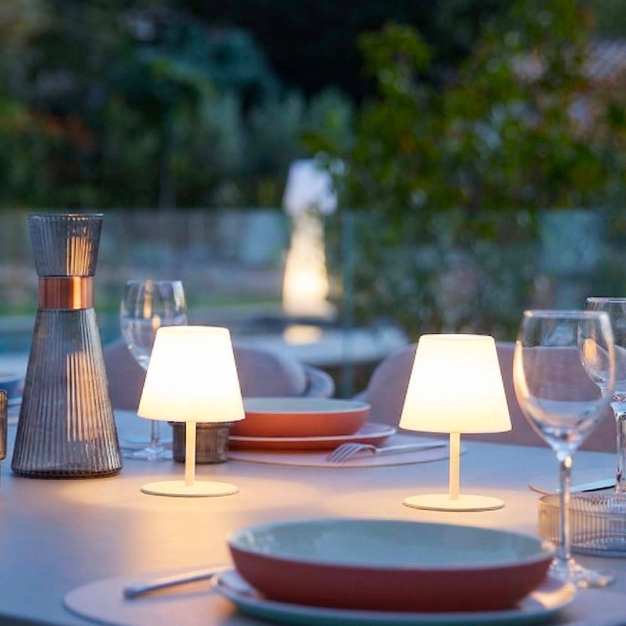 Lumisky - 2 Lampes de table sans fil TWINS Sable H16cm - Imagen 4