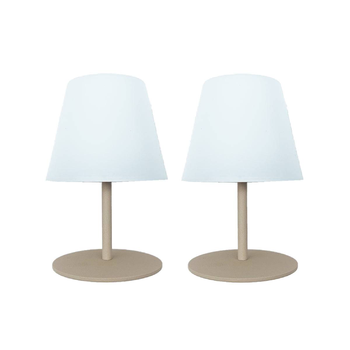 Lumisky - 2 Lampes de table sans fil TWINS Sable H16cm - Imagen 1