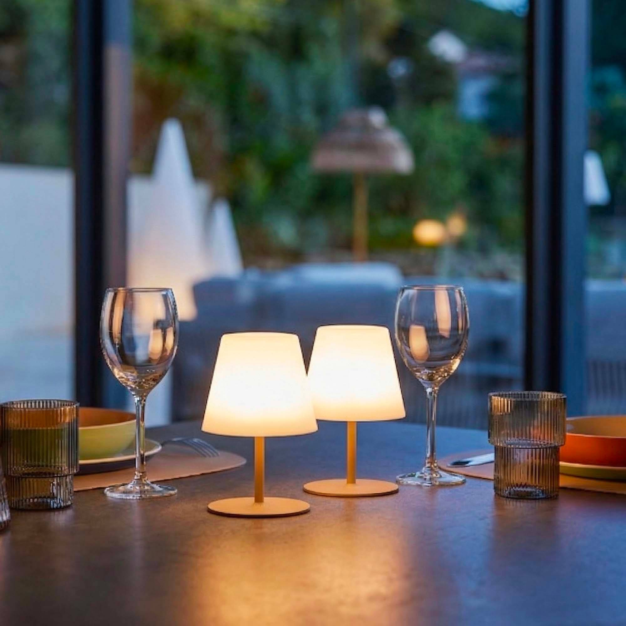 Lumisky - 2 Lampes de table sans fil TWINS Sable H16cm - Imagen 2