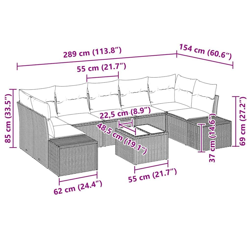 ComfortXL - Salon de jardin modulable 8 éléments en polyrotin résistant pour balcon et terrasse Noir – ComfortXL Outdoor Living - Image 9