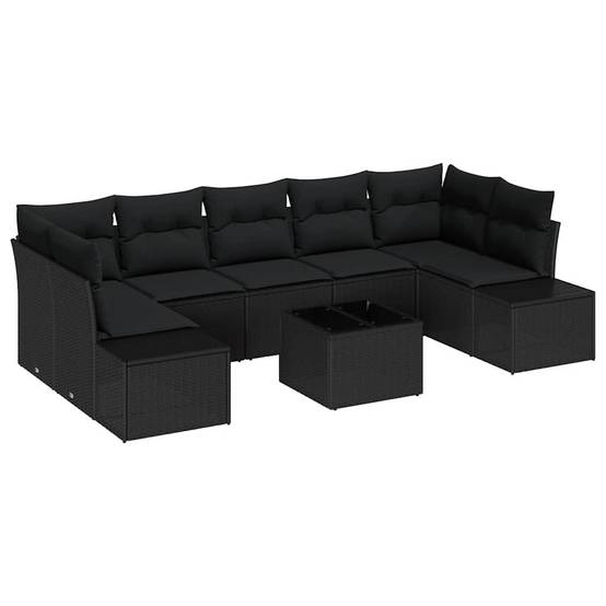 ComfortXL - Salon de jardin modulable 8 éléments en polyrotin résistant pour balcon et terrasse Noir – ComfortXL Outdoor Living - Image 2