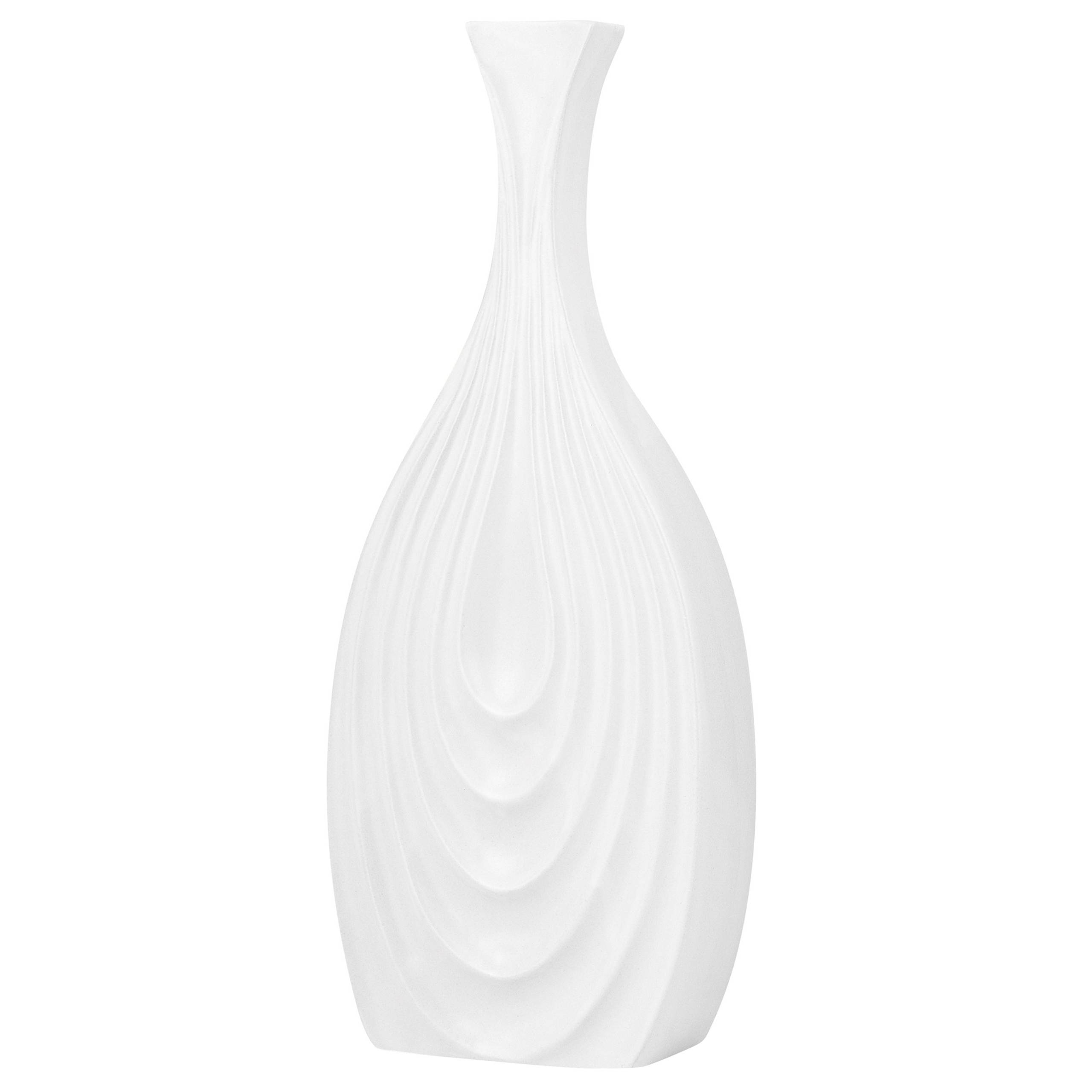 Beliani - Vase décoratif Céramique Blanc THAPSUS - 16x4x39- Beliani - Image 4