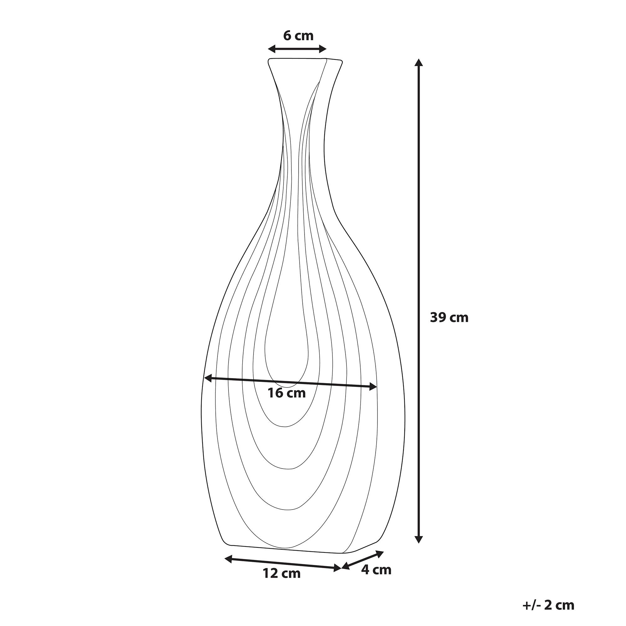 Beliani - Vase décoratif Céramique Blanc THAPSUS - 16x4x39- Beliani - Image 3