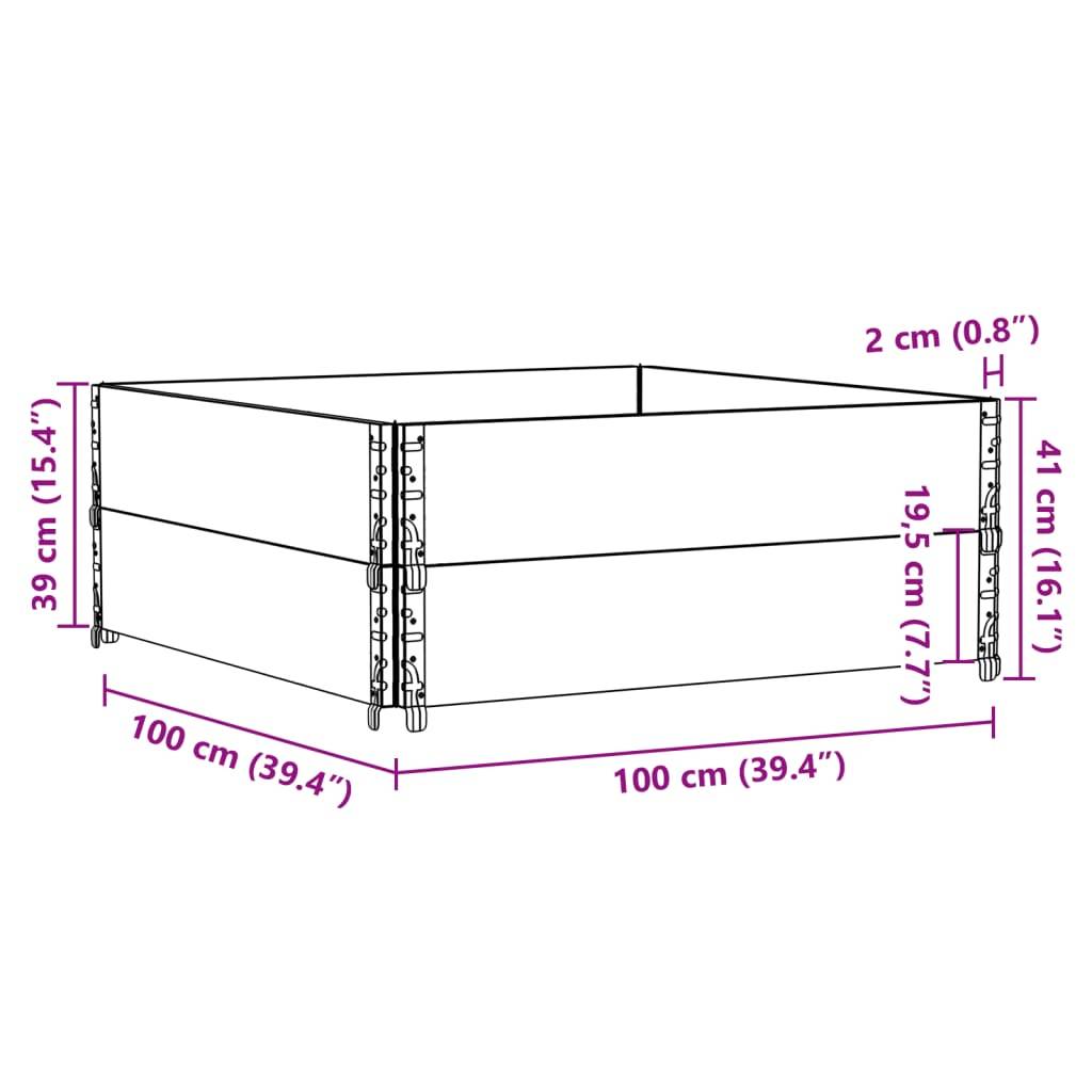 Jardinière bois de pin massif gris 100 x 100 x 41 cm - PANGIVO - Image 7