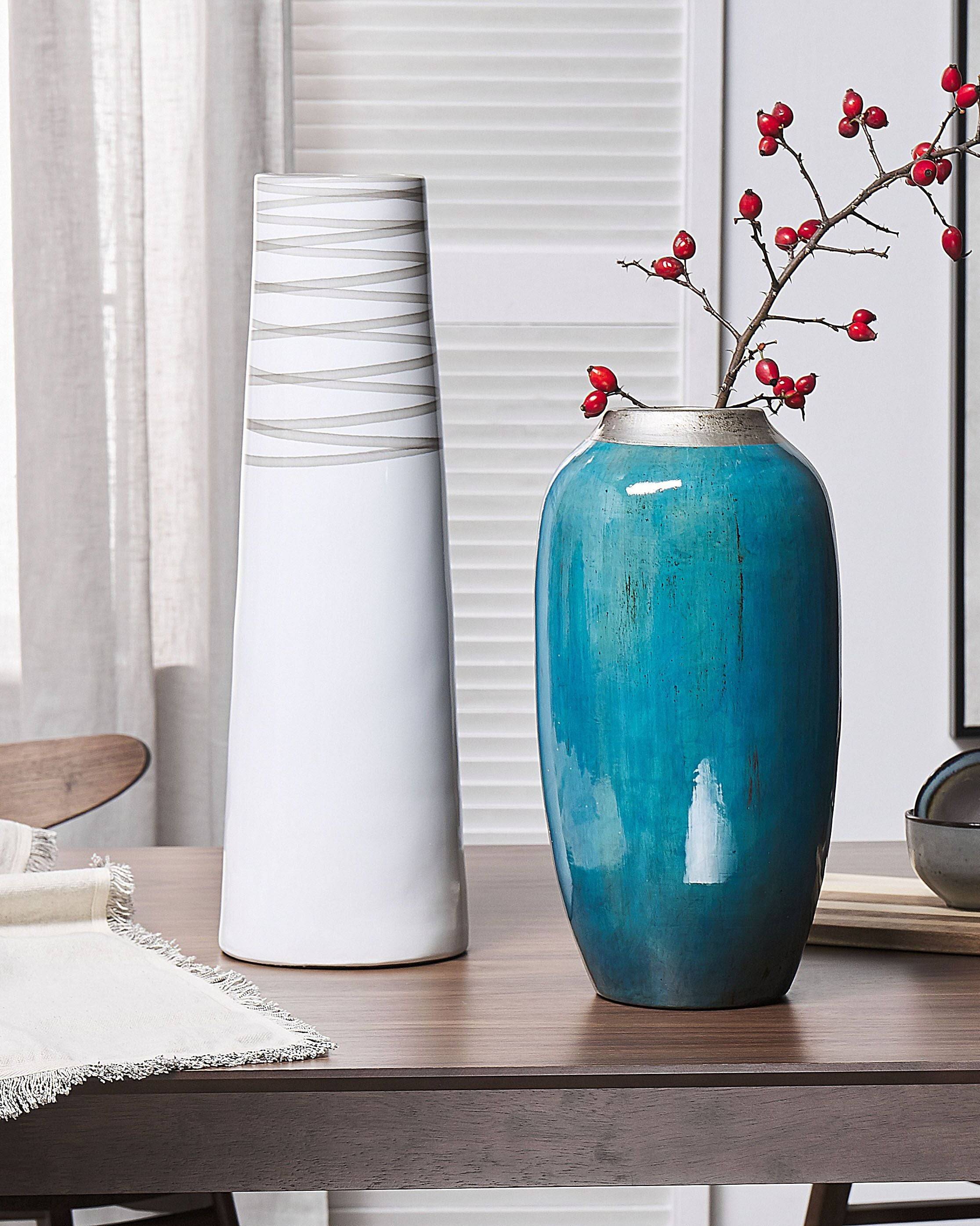 Beliani - Vase décoratif Terre cuite Blanc TARRAGONA - 19x19x57- Beliani - Image 1