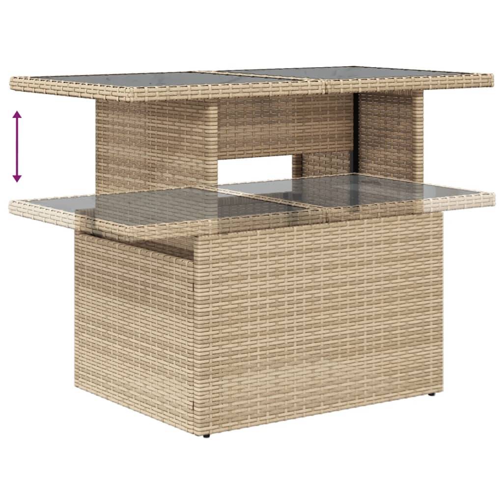 ComfortXL - Salon de Jardin 6 Places Polyrotin Modulable avec Table Hauteur Réglable pour Repas Beige – ComfortXL Outdoor Living - Image 7