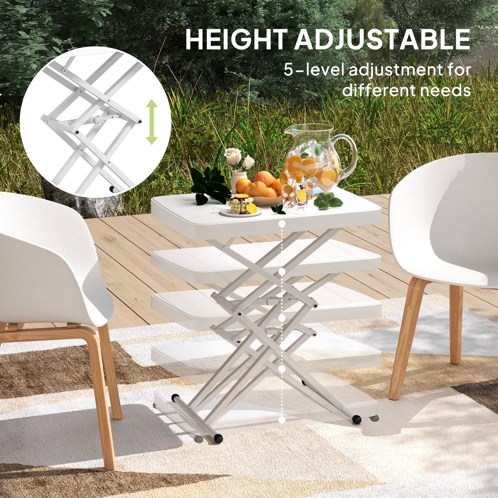 Lifetime Table d'appoint pliante - Blanc - Table d'appoint - Rue du Commerce