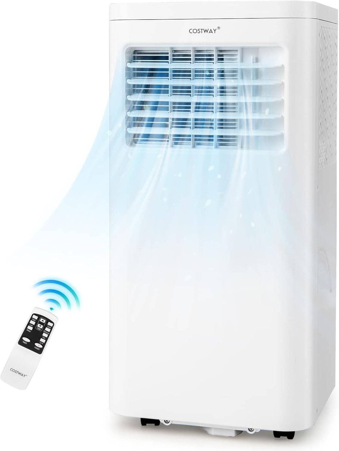 COSTWAY Climatiseur Mobile 9000BTU Déshumidification Ventilateur Veille Intelligent Minuterie 24h, Filtre à Air Lavable Télécommande - Image 1