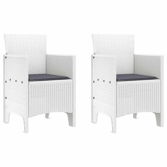 Chaise de jardins polypropylène blanc 53 x 49 x 85 cm, Poids :13kg - PANGIVO - Image 2