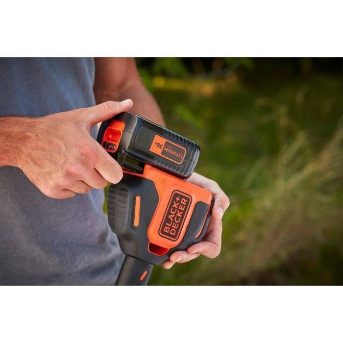 Coupe bordures sans fil 36 V 33 cm PowerCommand, tête orientable 180° et batterie 2,5 Ah - BLACK + DECKER - Image 5