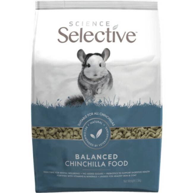 Alimentación chinchilla Science Selective Supreme Bolsa 1,5 kg (DLUO 3 meses)