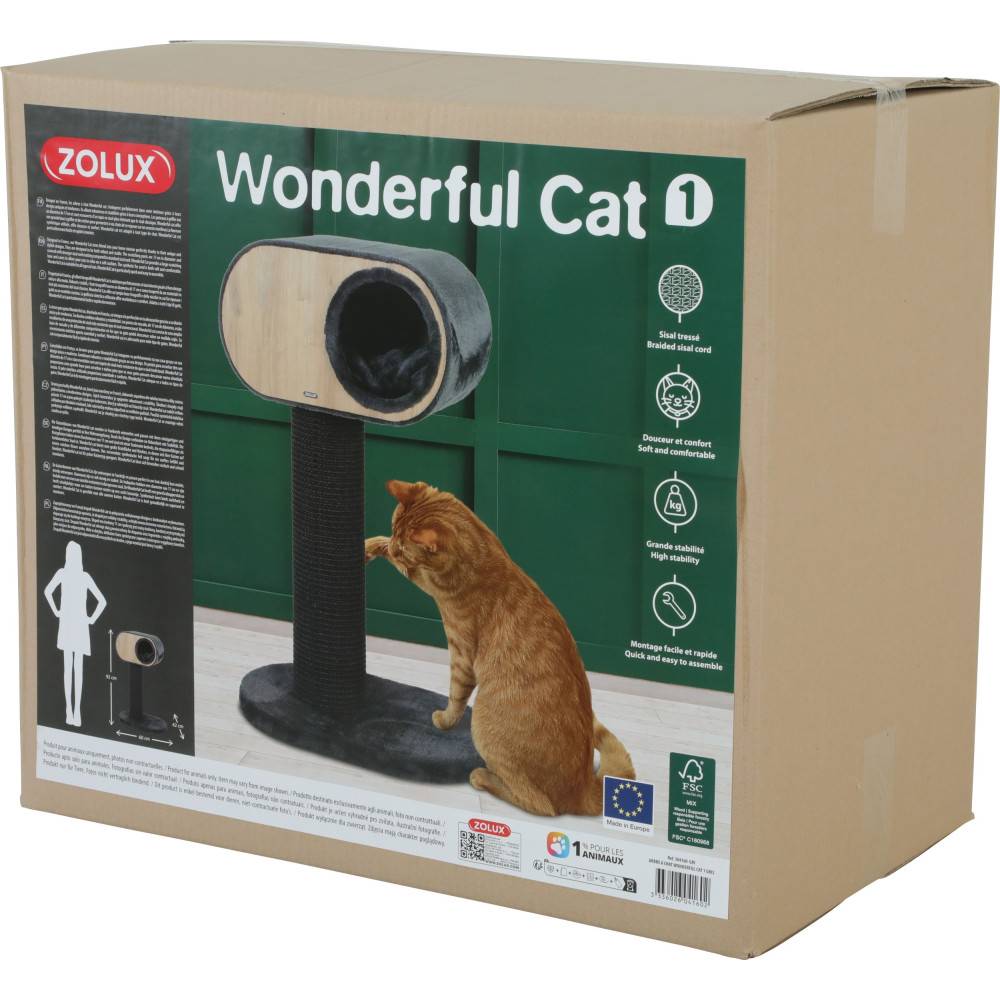 Zolux - Arbres à chats Wonderful cat1 gris hauteur 92 cm pour les chats - Image 3