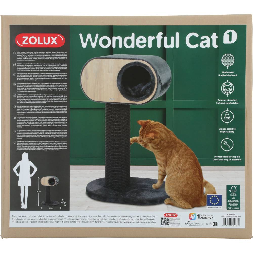 Zolux - Arbres à chats Wonderful cat1 gris hauteur 92 cm pour les chats - Image 4