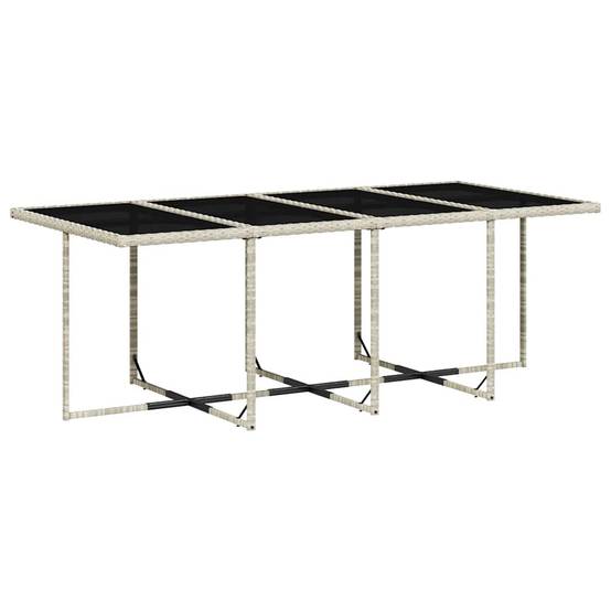 Salon de jardin 8 personnes résine tressée table verre encastrable gris clair – ComfortXL Outdoor Living - Image 4