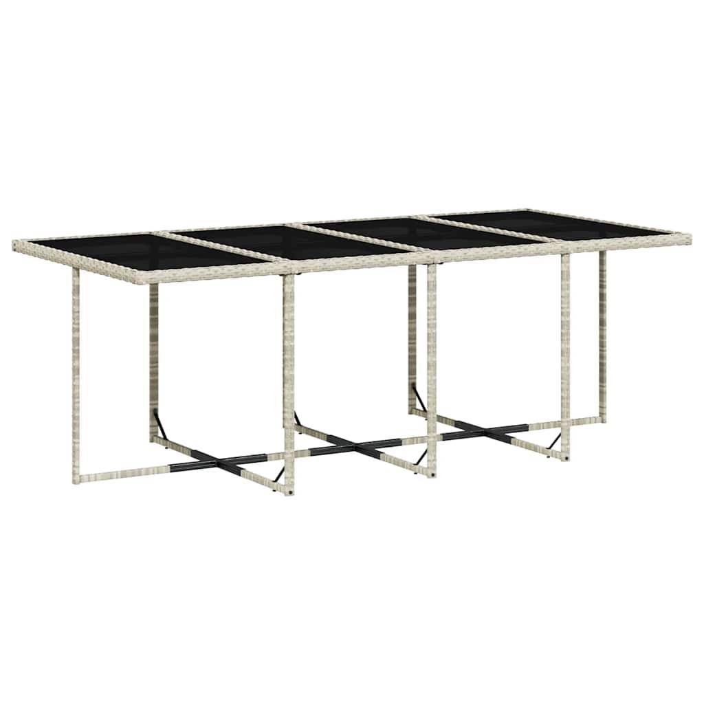 Salon de jardin 8 personnes résine tressée table verre encastrable gris clair – ComfortXL Outdoor Living - Image 4