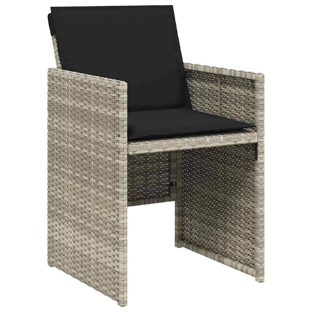 Salon de jardin 8 personnes résine tressée table verre encastrable gris clair – ComfortXL Outdoor Living - Image 5