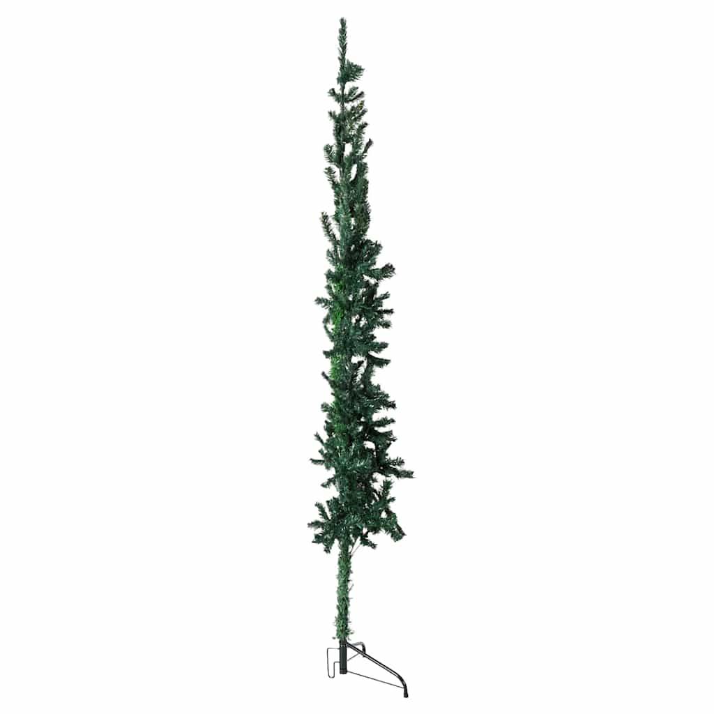 Demi Sapin de Noël | Arbre de Noël artificiel mince avec support Vert 180 cm Maison Chic - Image 4