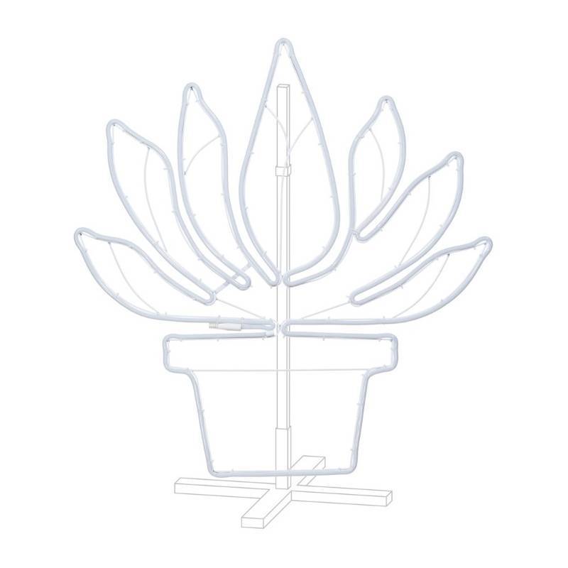 Lotti - Lampe néon déco plante en pot 81x77 cm 672 leds blanc chaud / vert Lotti - Imagen 5