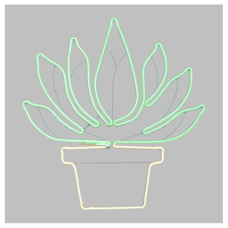 Lotti - Lampe néon déco plante en pot 81x77 cm 672 leds blanc chaud / vert Lotti - Imagen 4
