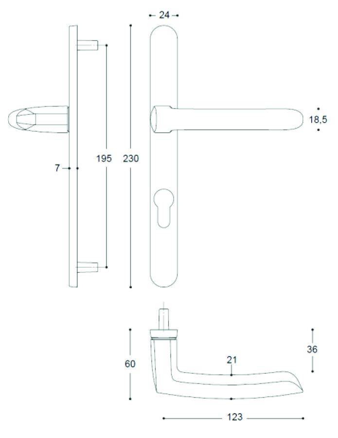 Ensemble sur plaque étroite 24 mm Scult Clé i BEZAULT platine - 204426 - Imagen 2