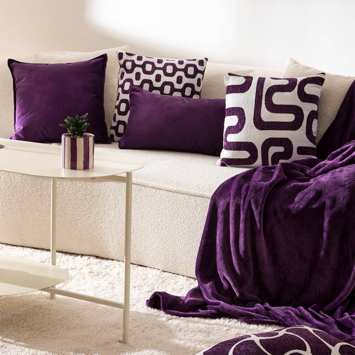 Atmosphera - Coussin déhoussable Violet 30 x 50 cm - Imagen 6