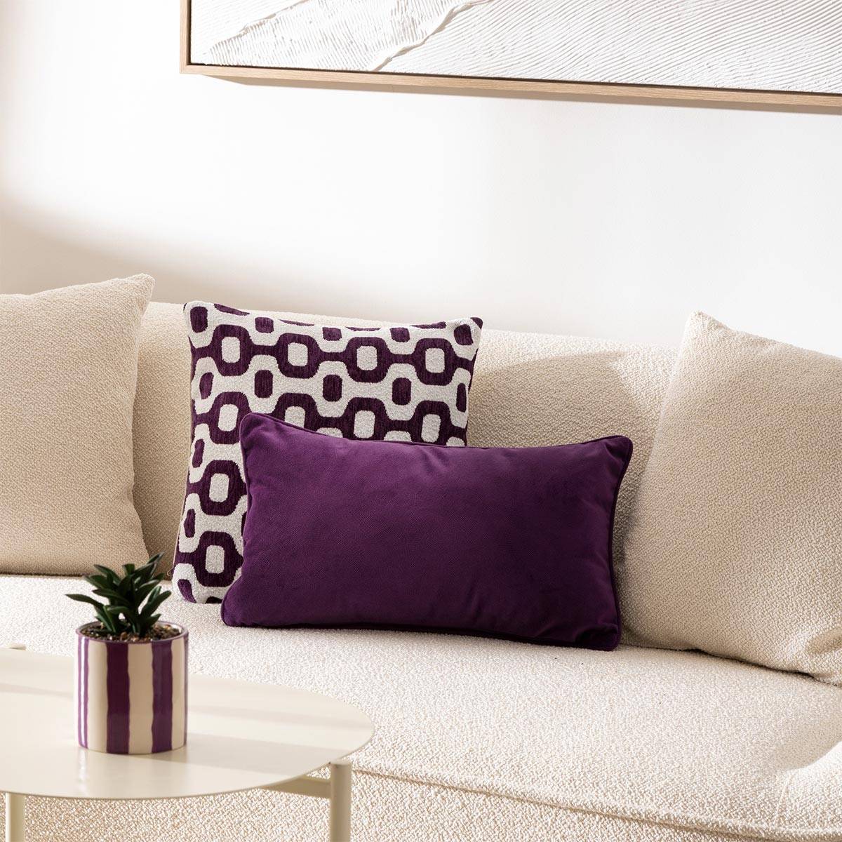 Atmosphera - Coussin déhoussable Violet 30 x 50 cm - Imagen 5