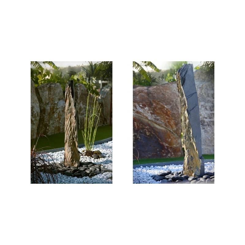 Jardinex - Menhir monolithe ardoise 70/90 cm - Noir  (Lot de 15) - Jardinex - Imagen 2