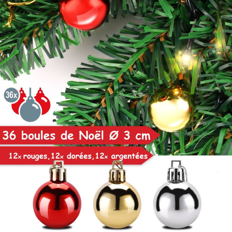 BB Loisir - Guirlande de Noël 5m éclairage 100 LED blanc chaud et boules de Noël Telecommande - Image 3