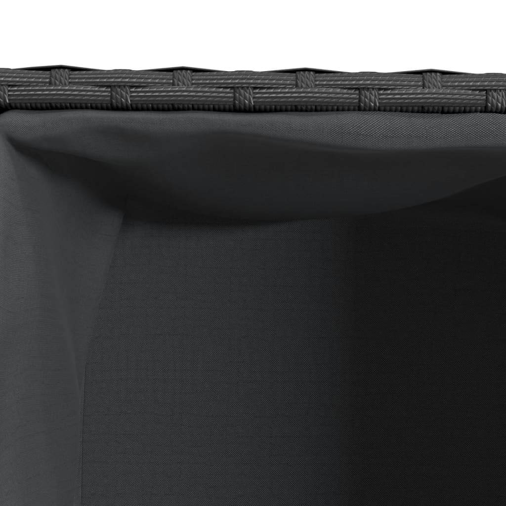 ComfortXL - Jardinière rectangulaire Résine Tressée 2 Bacs pour Balcon Terrasse 72x30x32 cm Noir - ComfortXL Outdoor Living - Image 9