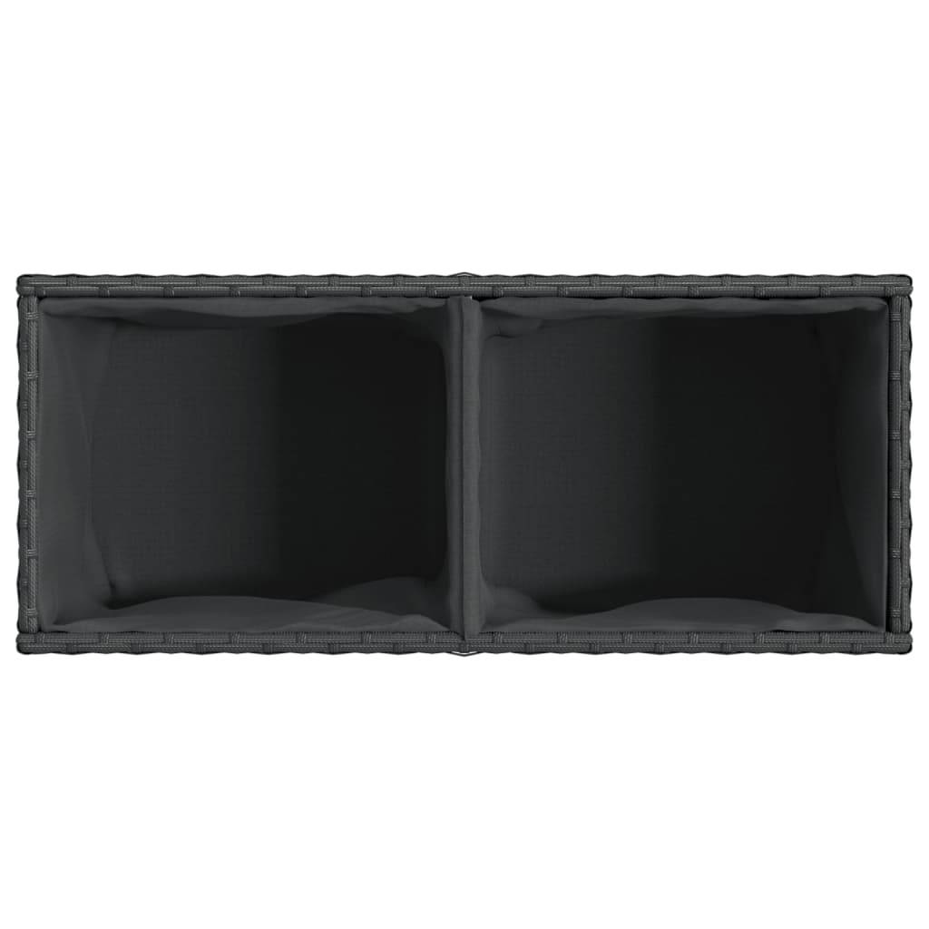 ComfortXL - Jardinière rectangulaire Résine Tressée 2 Bacs pour Balcon Terrasse 72x30x32 cm Noir - ComfortXL Outdoor Living - Image 8