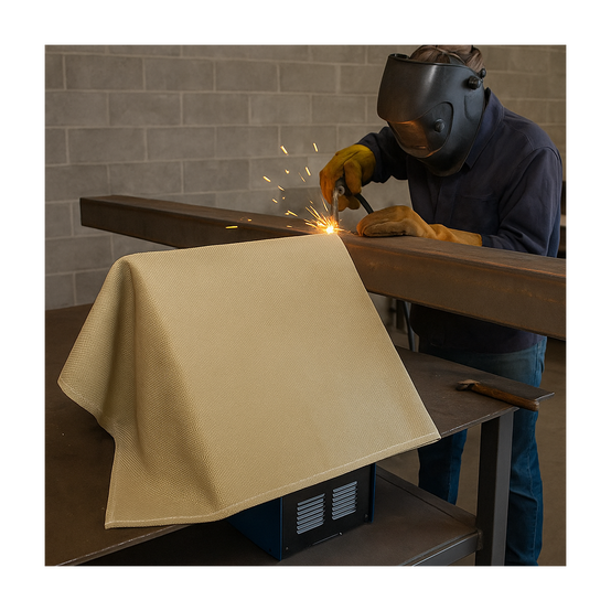 Bâche de soudure anti-chaleur 550 °C - Fibre de verre 2x1 m - Couverture de soudage M0 certifiée - Image 4
