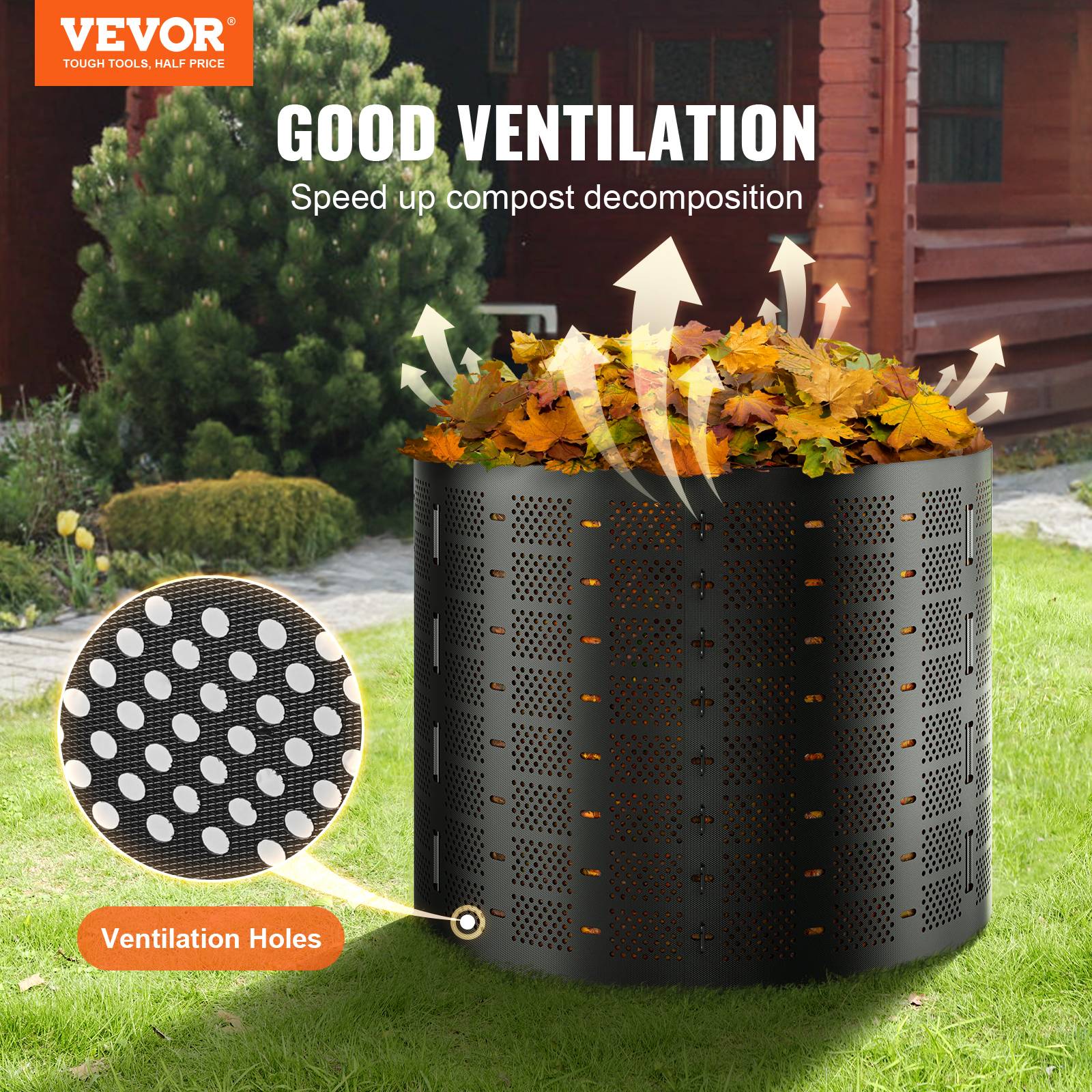 VEVOR Bac à Compost Composteur de Jardin Extérieur 1000 L Facile à Installer - Image 2