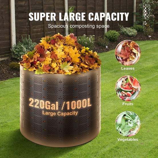 VEVOR Bac à Compost Composteur de Jardin Extérieur 1000 L Facile à Installer - Image 3