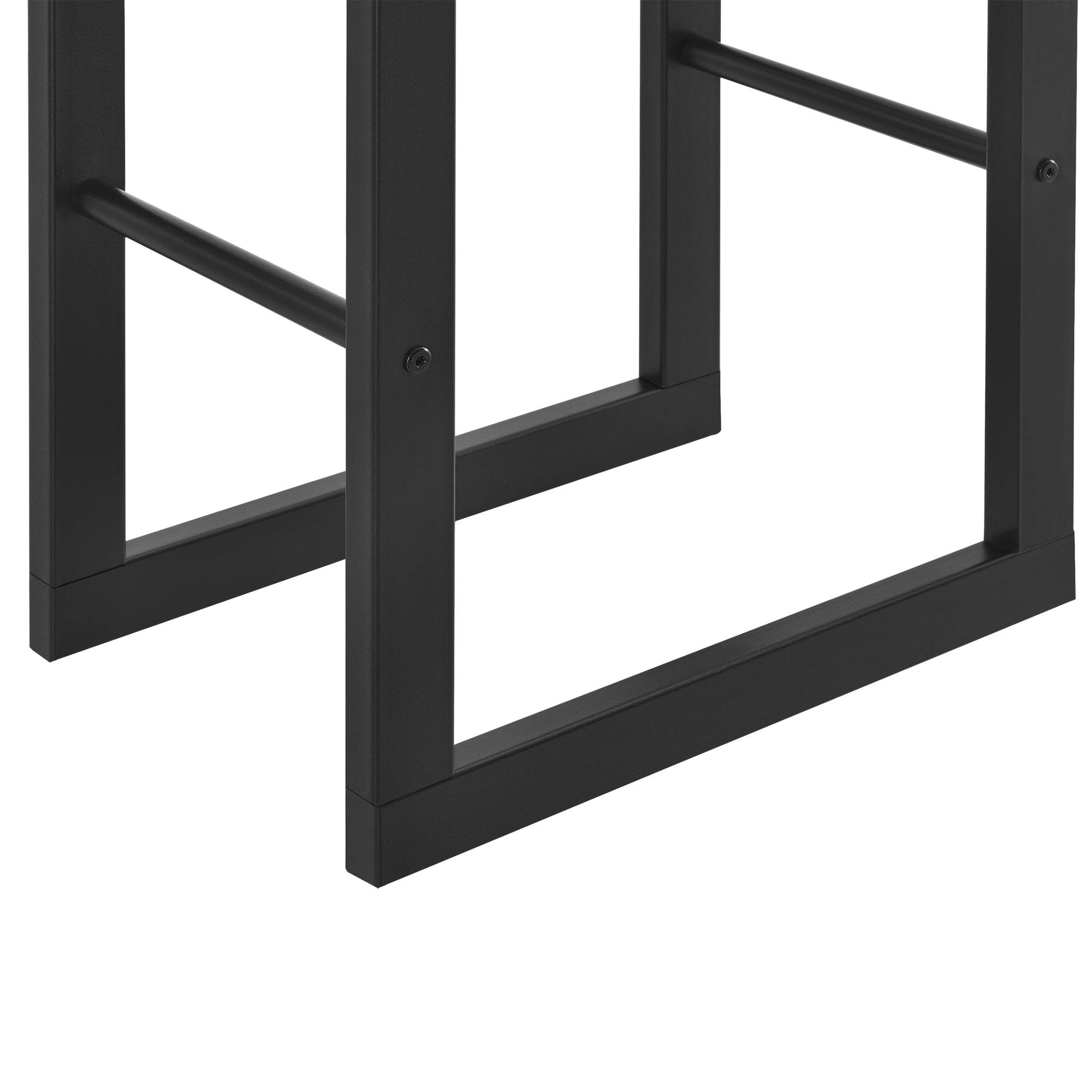 Helloshop26 - Range-bûches pour usage intérieur extérieur porte-bûches design support rangement bois de chauffage en acier 100 x 25 x 100 cm noir - Imagen 5