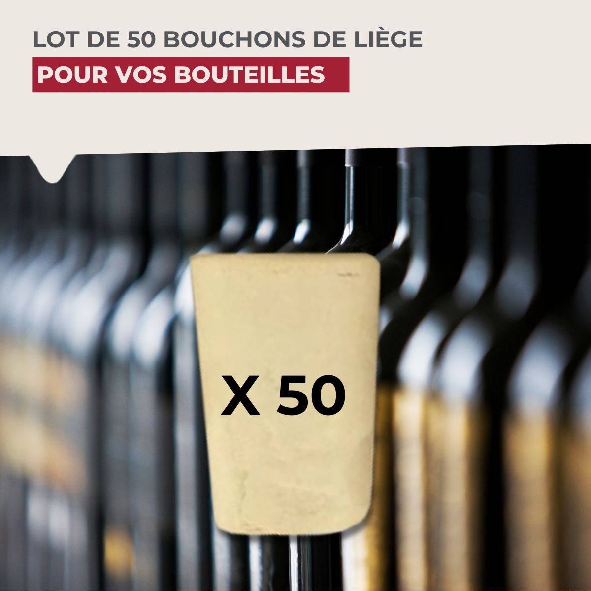 Lot de 50 bouchons de liège coniques Fackelmann Bar Concept - Image 2