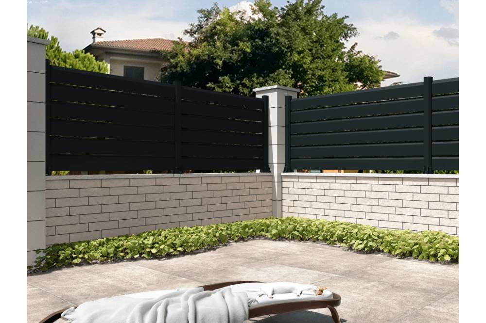 Ombrazur - Clôture Brise vue Gris anthracite L 1911 x H 886 mm 6 lames OMBRAZUR - Imagen 2