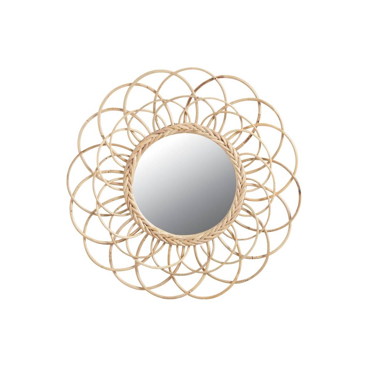Aubry Gaspard - Miroir en rotin Fleur 54 cm - Imagen 1