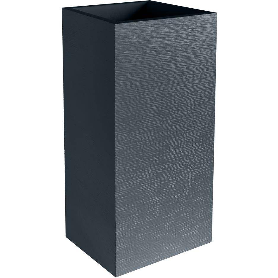 EDA Plastiques - Bac à fleurs carré Graphit anthracite H.80 cm