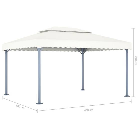 Tonnelle aluminium crème 400 x 300 x 270 cm - PANGIVO - Image 5