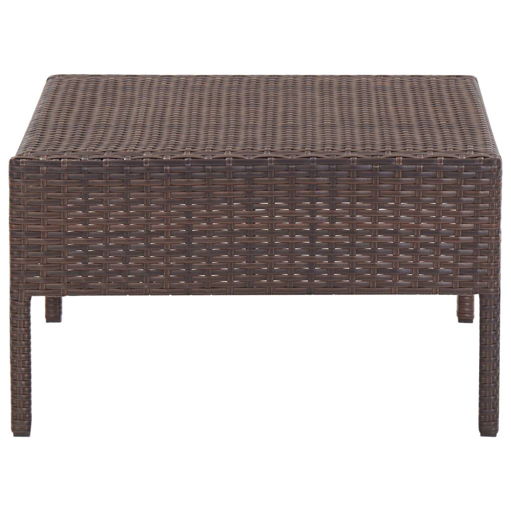 Helloshop26 - Salon de jardin meuble d'extérieur ensemble de mobilier 5 pièces avec coussins résine tressée marron - Imagen 8